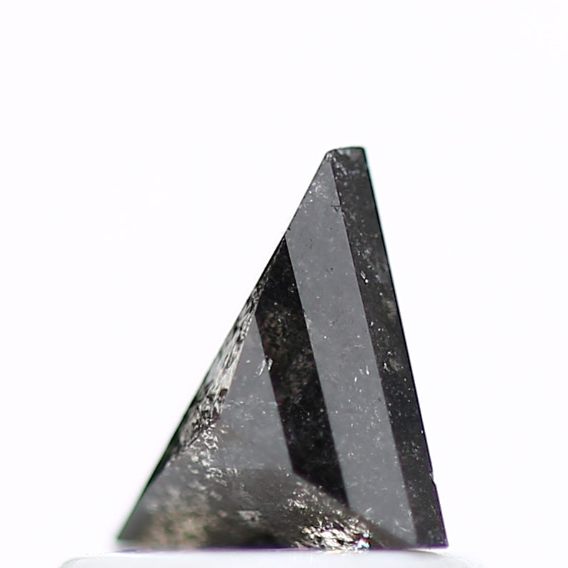 0.45 Carat 6.52 MM Natural Fancy Gray Triangle Salt and Pepper Diamond - Blackdiamond