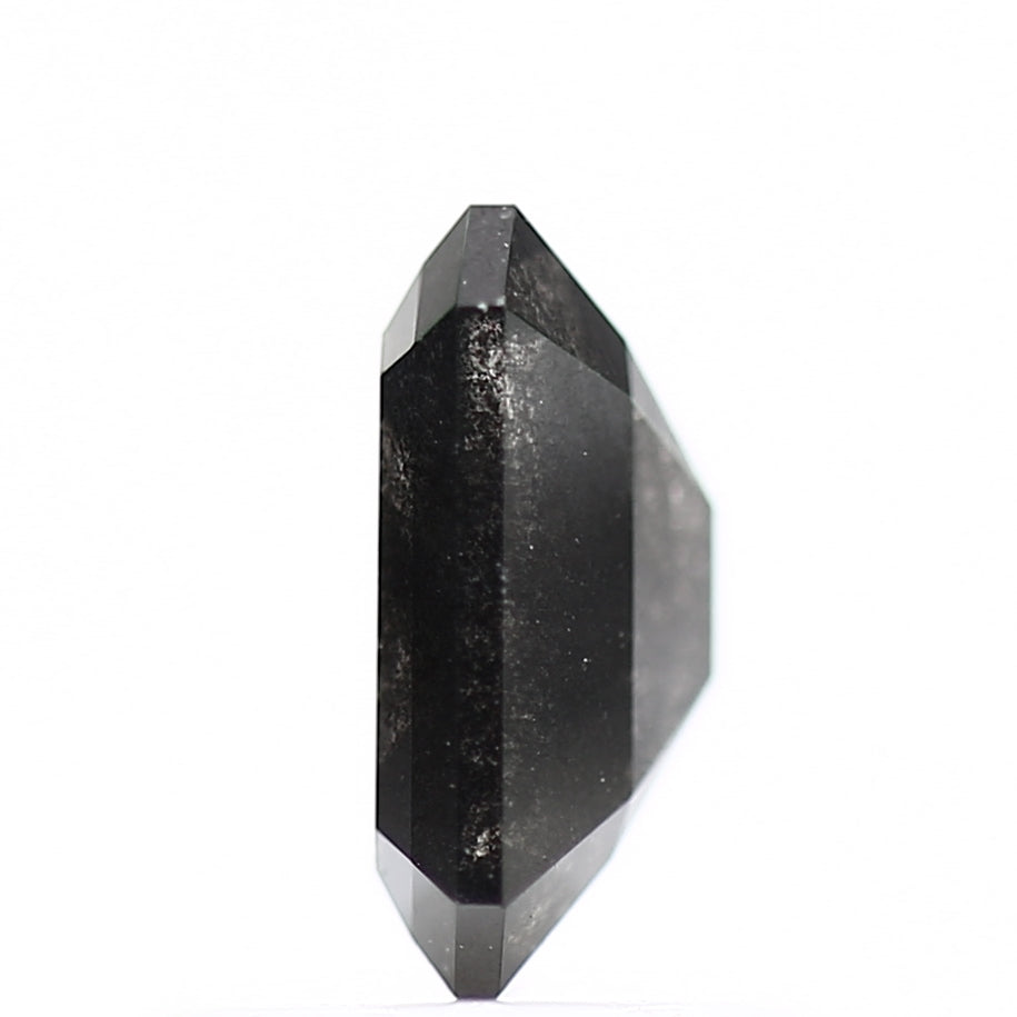 0.95 Carat 6.8 MM Natural Fancy Black Emerald Salt and Pepper Diamond - Blackdiamond