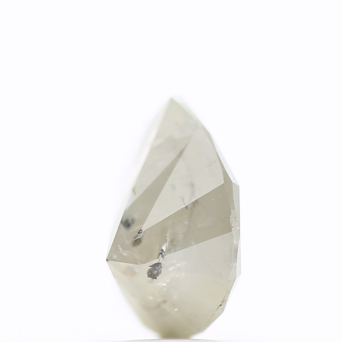 1.11 Carat Natural Grey Milky Pear Salt Pepper Diamond 7.72 MM