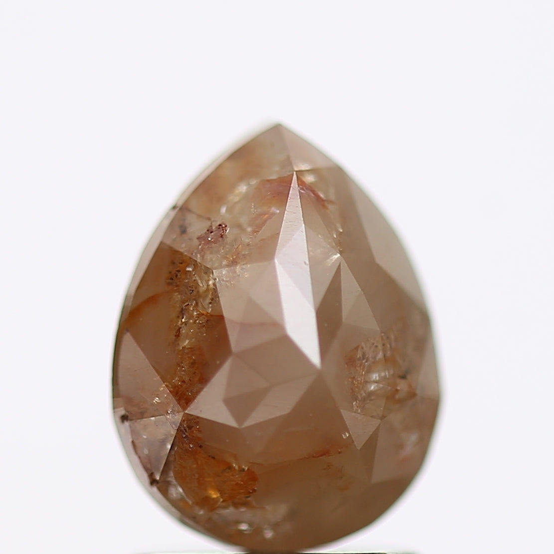 1.76 Carat Natural Pear Peach Orange Rustic Rose Cut Diamond SDM257