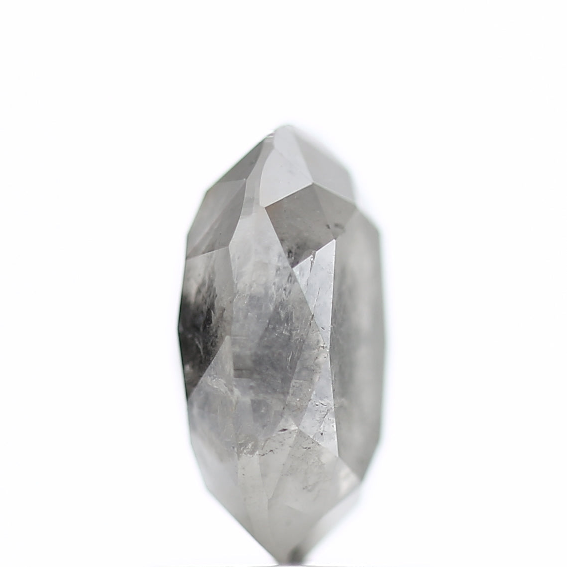 1.60 Carat Rose cut Fancy Gray Oval Salt and Pepper Diamond 8.52 MM