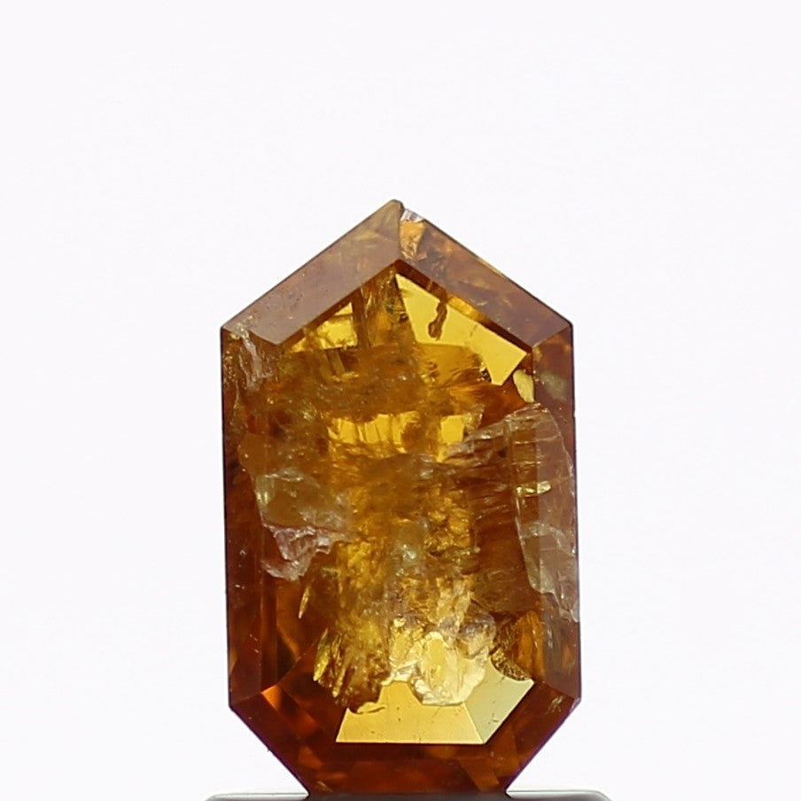 1.17 Carat Elongated Shield Salt and Pepper Diamond Yellow 8.12 MM