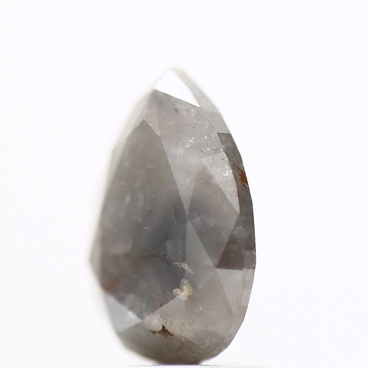 2.14 Carat Natural Fancy Gray Rustic Pear Diamond