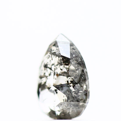 0.80 Carat Natural Loose Salt and Pepper Pear Diamond 7.26 MM