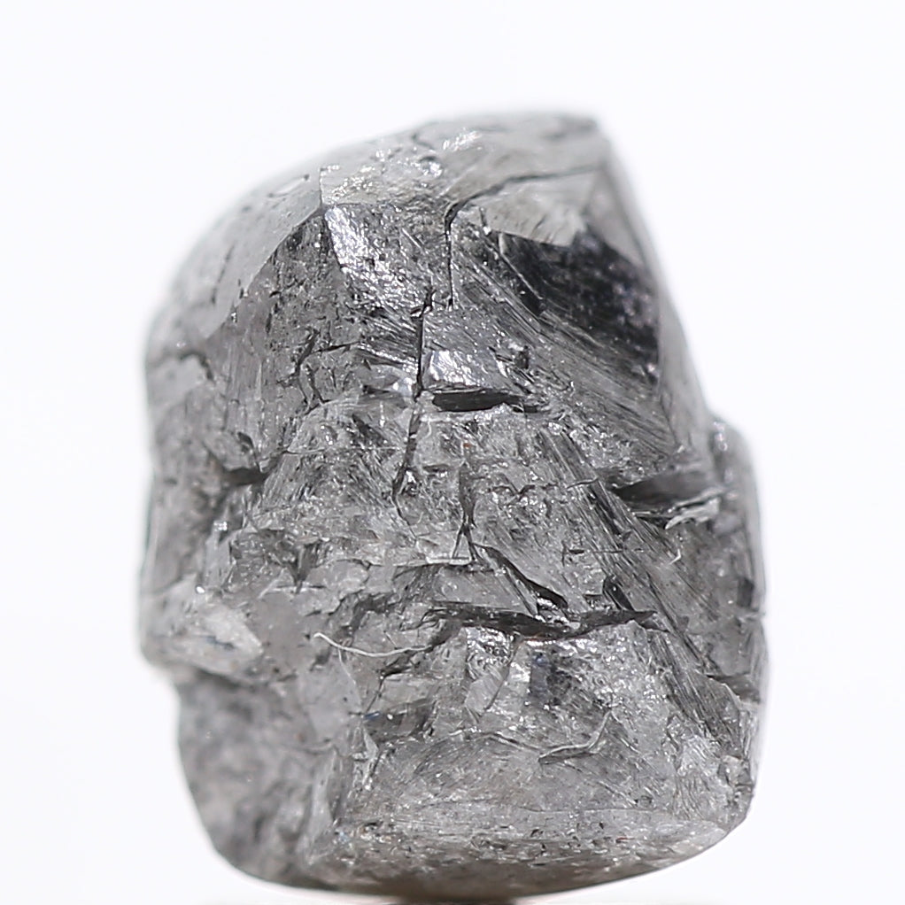 3.27 Carat Fancy Gray Octahedron Raw Rough Natural Diamond 8.20 MM - Blackdiamond