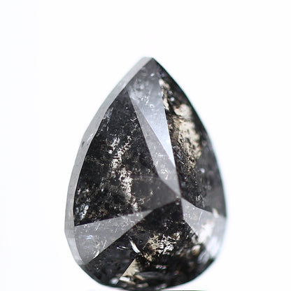 3.04 Carat Natural Black Salt and Pepper Pear Diamond sd9246