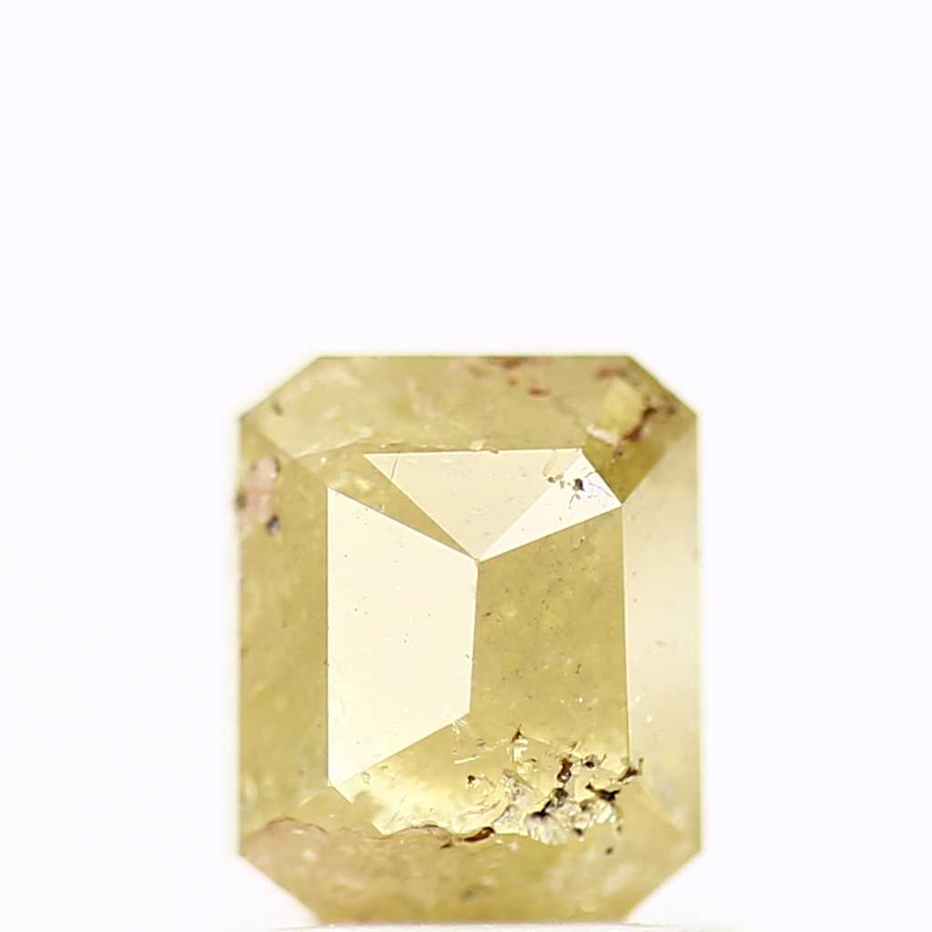 1.15 Carat 5.97 MM Fancy Yellow Emerald Cut Salt and Pepper Diamond - Blackdiamond