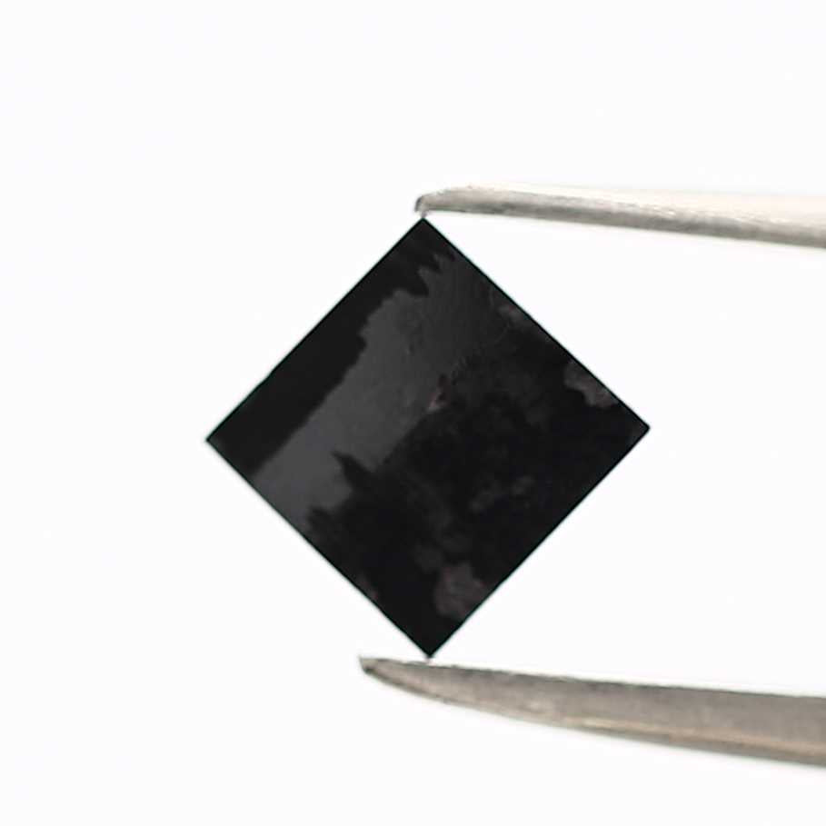 0.91 Carat 5.40 MM Natural Fancy Black Square Cut Salt and Pepper Diamond - Blackdiamond