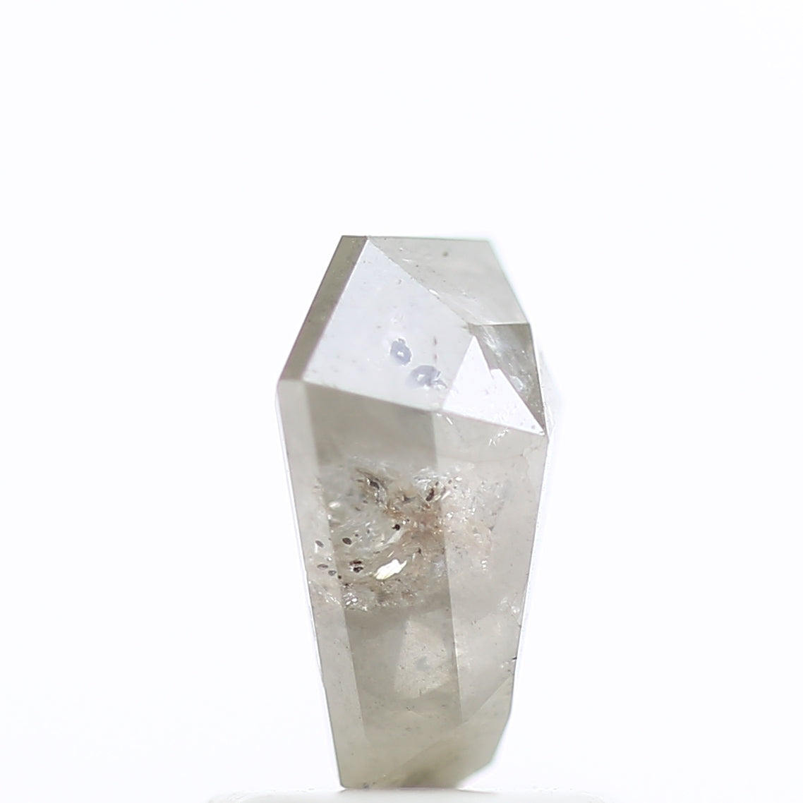 0.88 Carat Coffin Cut Fancy Gray Salt & Pepper Diamond 7.46 MM