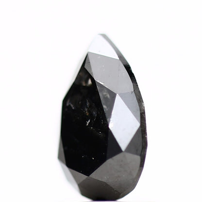 1.72 Carat Natural Fancy Black Pear Shape Salt and Pepper Diamond