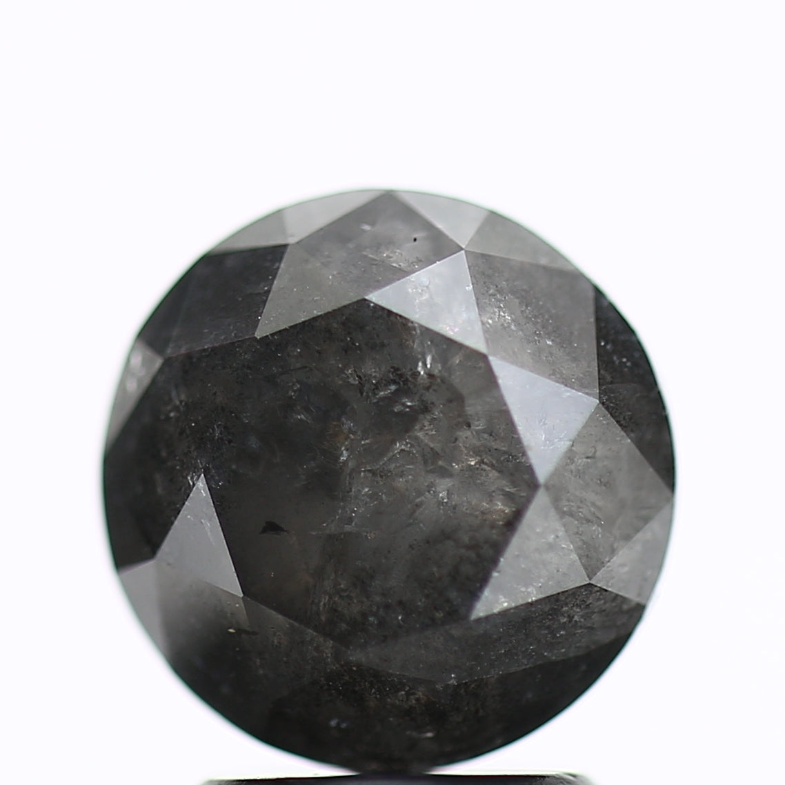 3 Carat Natural Fancy Gray Round Loose Salt and Pepper Diamond 8.3 MM