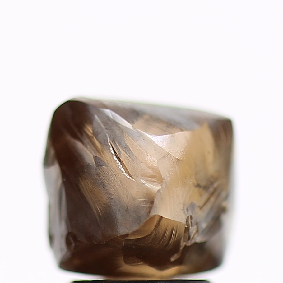 3.73 Carat Natural Octahedron Fancy Champagne Brown Rough Diamond 9.11 MM