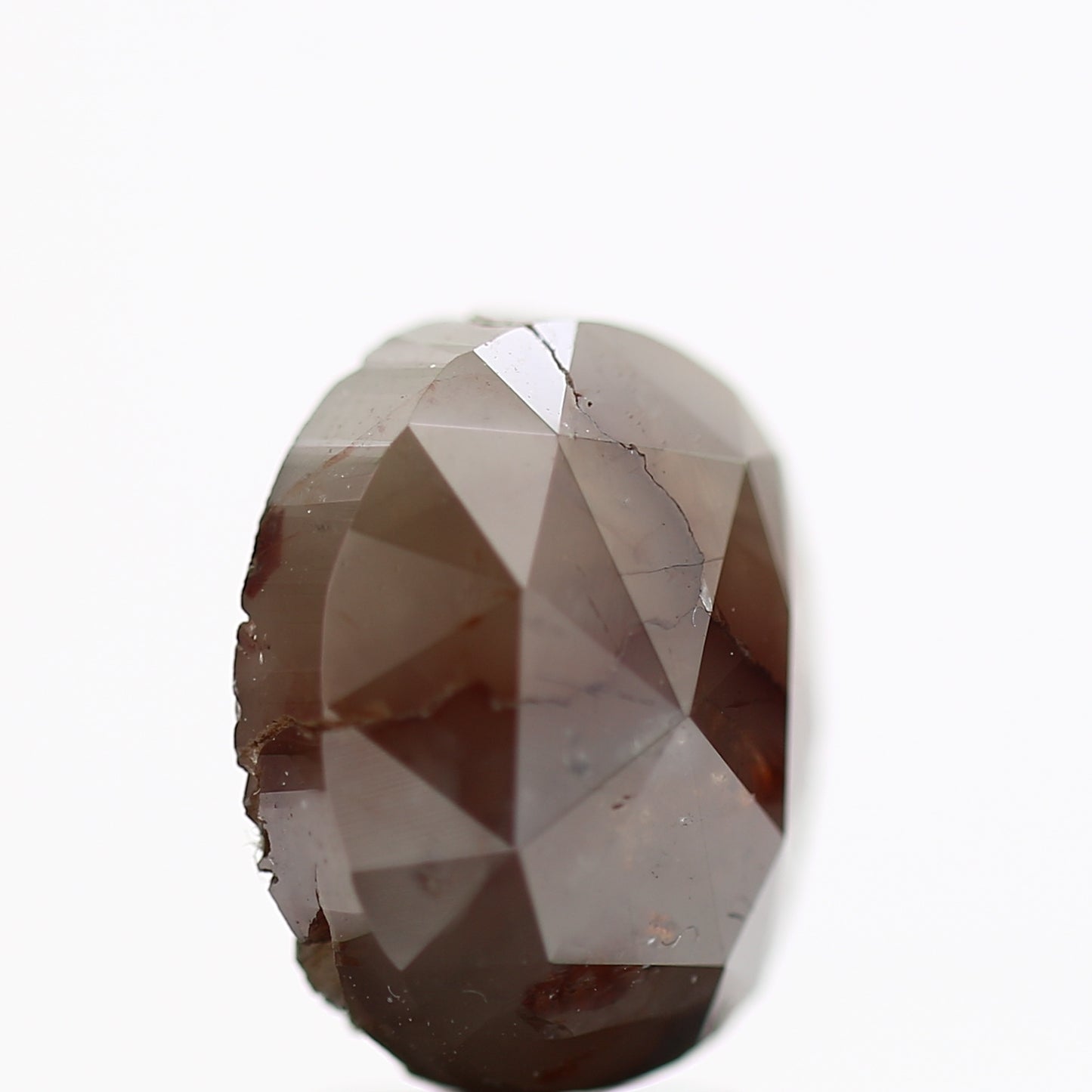 3.56 Ct Rustic Oval Radiant Cut Red Natural Loose Diamond 8.05 MM