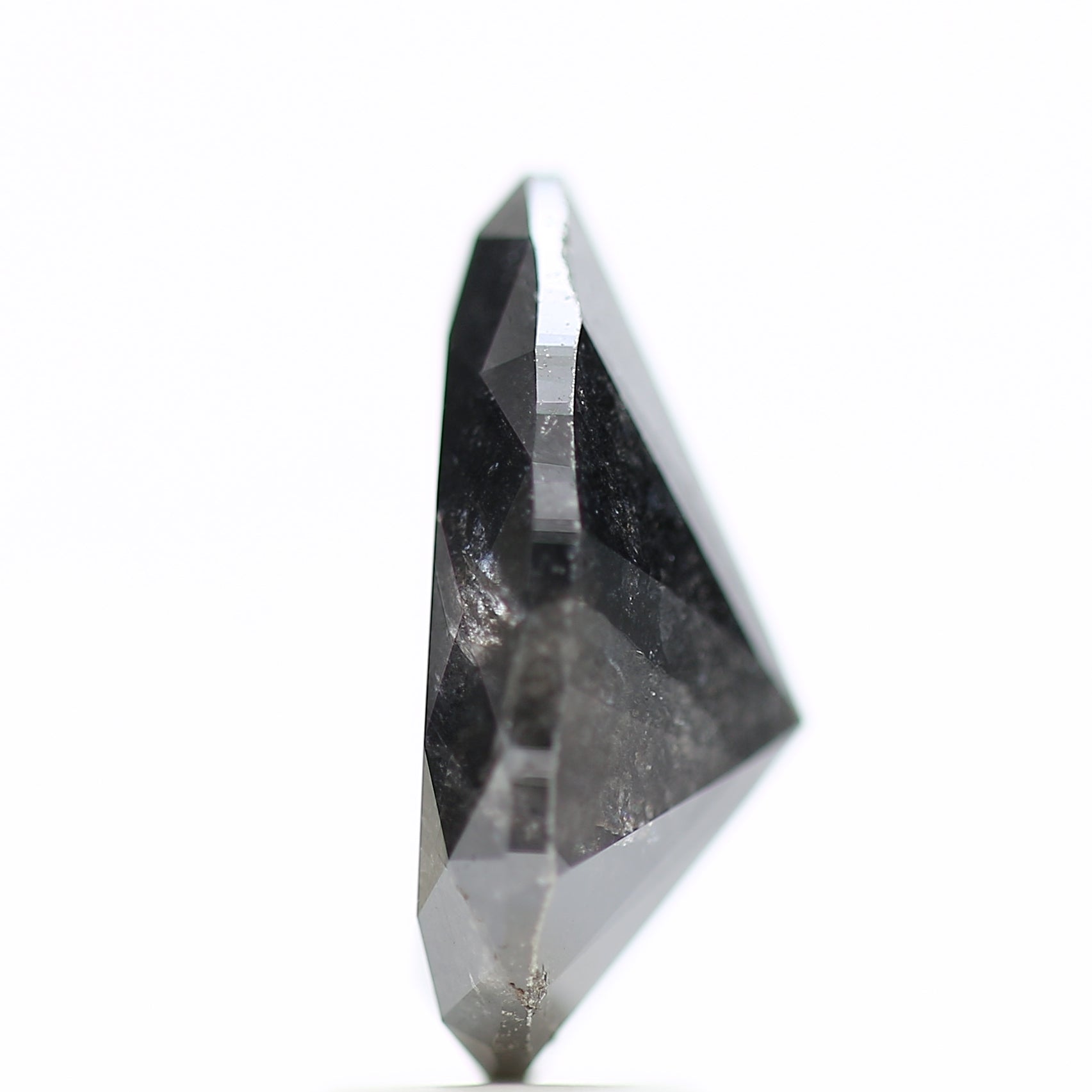 4.44 Carat Natural Pear Salt And Pepper Fancy Black Diamond 13.40 MM