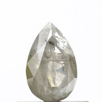 0.42 Carat Natural Rose Cut Gray Pear Salt Pepper Diamond SDM384