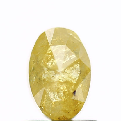 1.02 Carat Fancy Yellow Oval Salt and Pepper Diamond 6.87 MM