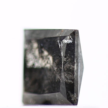 0.41 tcw 4.1 MM Natural Fancy Gray Black Princess Salt Pepper Diamond - Blackdiamond