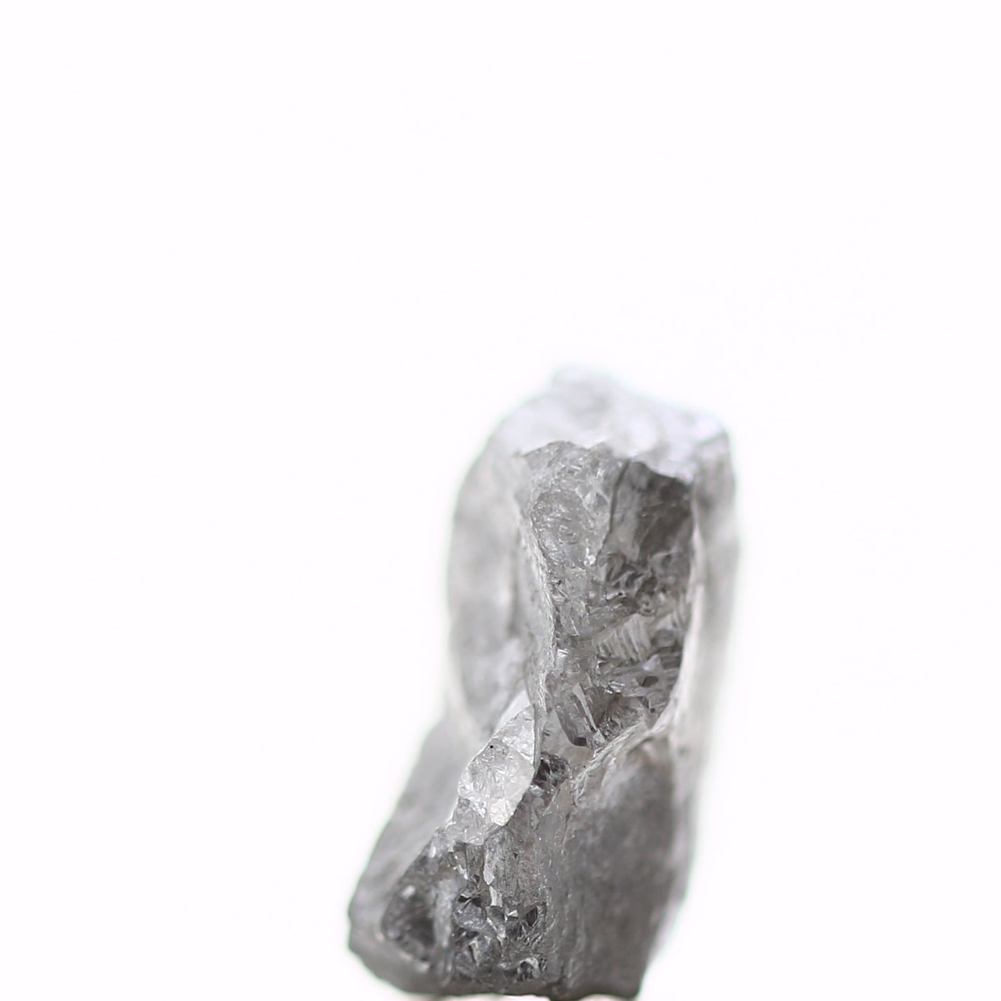 3.50 Carat Fancy Gray Crystal Raw Rough Natural Diamond 11.17 MM - Blackdiamond