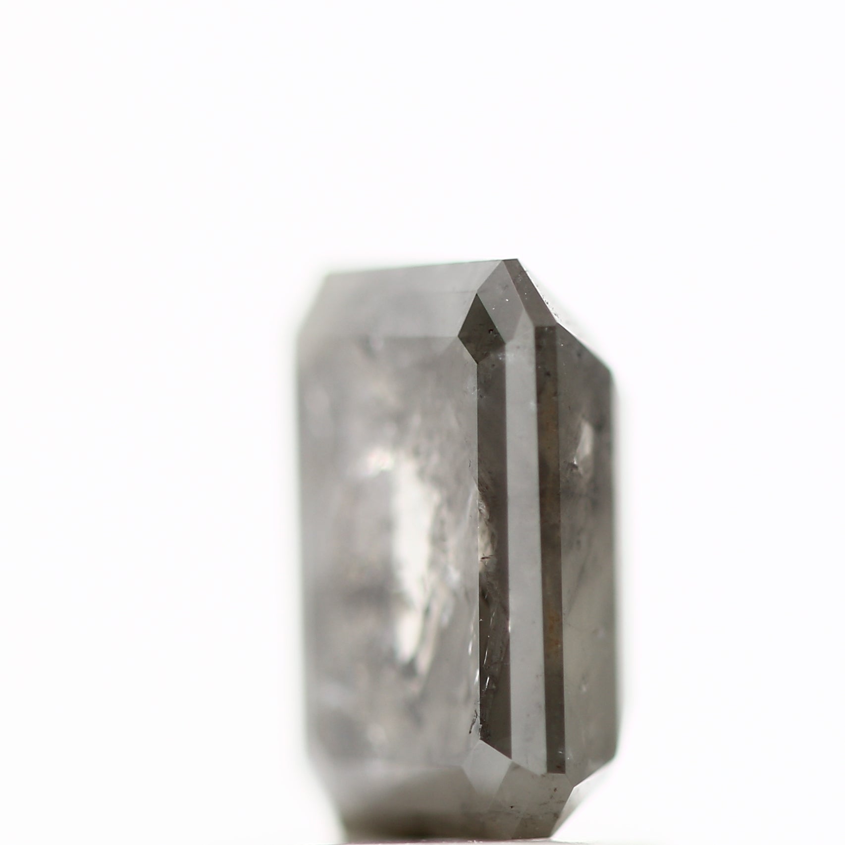 1.18 Carat 6.86 MM Emerald Gray Salt and Pepper Natural Diamond - Blackdiamond