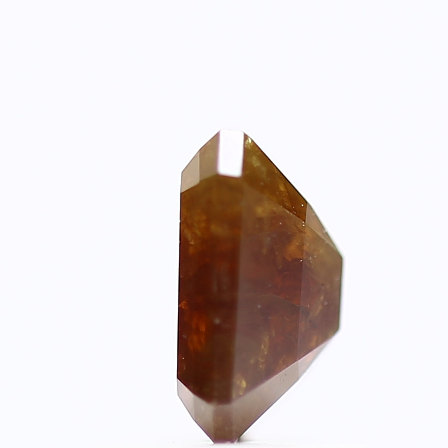 0.83 Carat Natural Emerald Cut Red Brown Salt And Pepper Diamond 6 MM