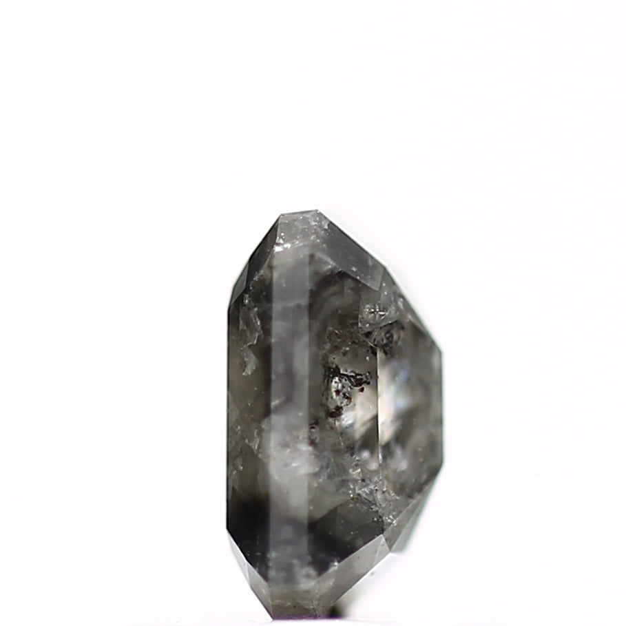 0.75 Carat 5.93 MM Natural Gray Emerald Salt and Pepper Diamond - Blackdiamond