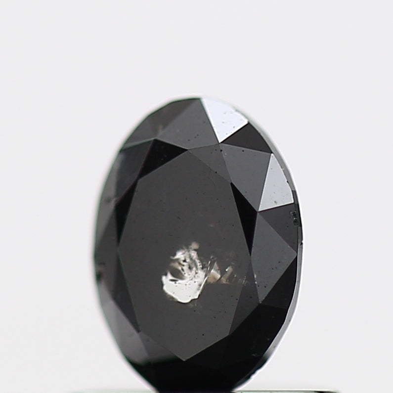 0.51 Carat Black Oval Cut Natural Diamond 5.9 MM