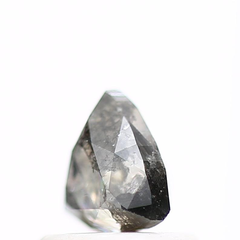 0.76 Carat 5.3 MM Natural Gray Trillion Cut Salt and Pepper Diamond - Blackdiamond