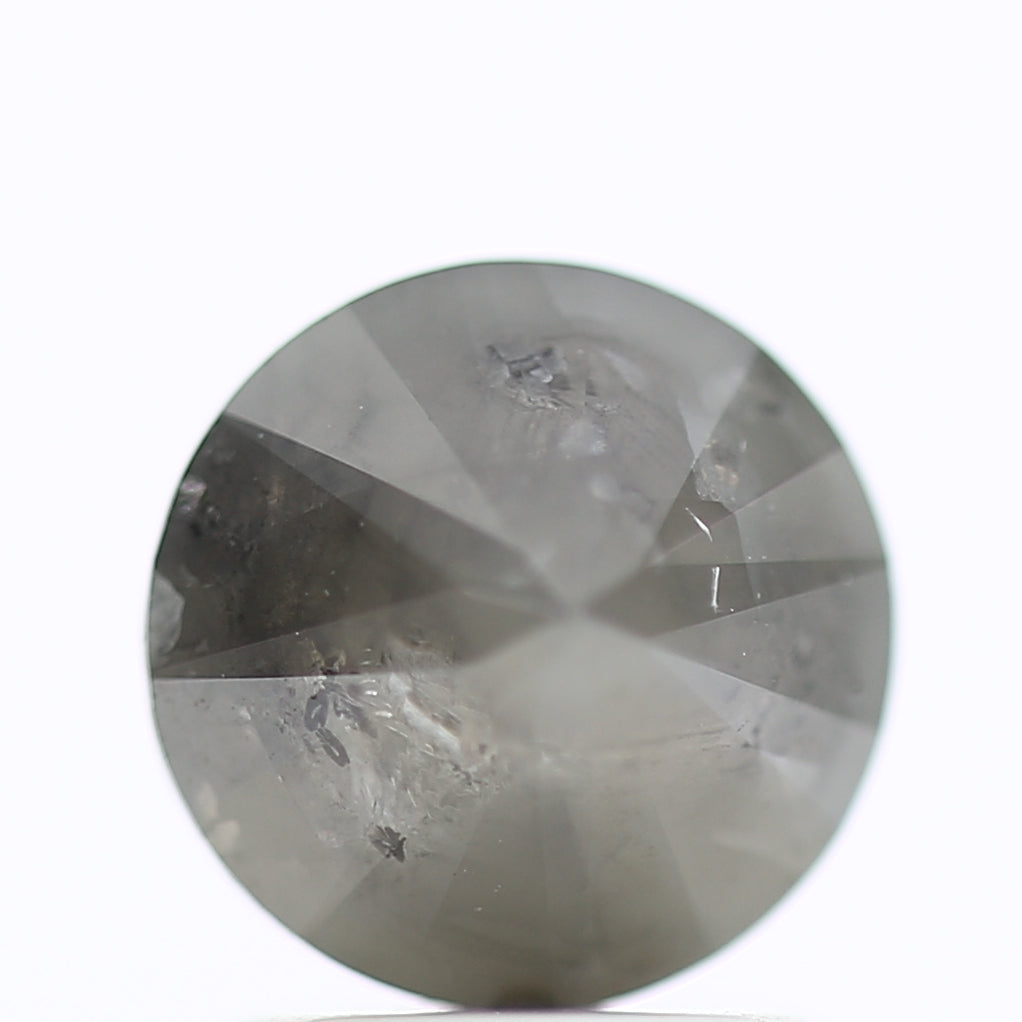 1.95 Carat Natural Round Salt Pepper For Fancy Grey Diamond Ring