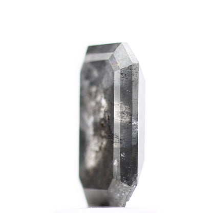 1.39 Carat 8.8 MM Natural Gray Emerald Salt and Pepper Diamond - Blackdiamond