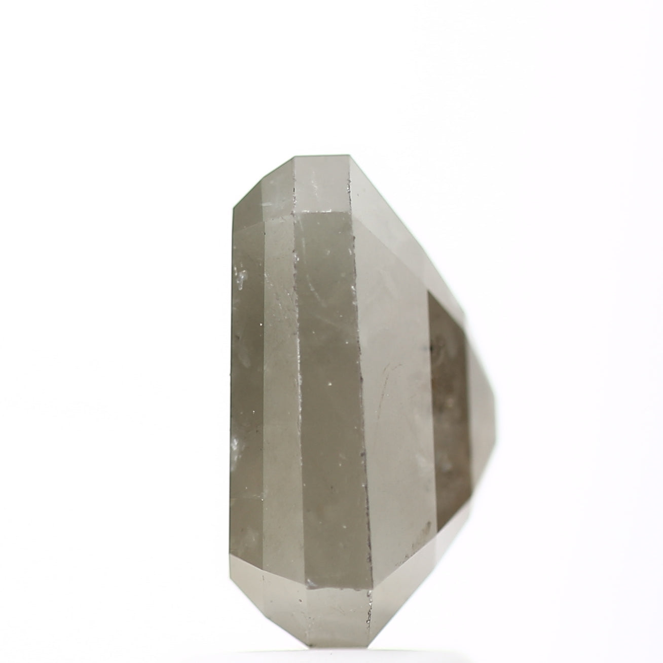 3.81 Carat 9.21 MM Natural Rustic Gray Emerald Loose Diamond - Blackdiamond