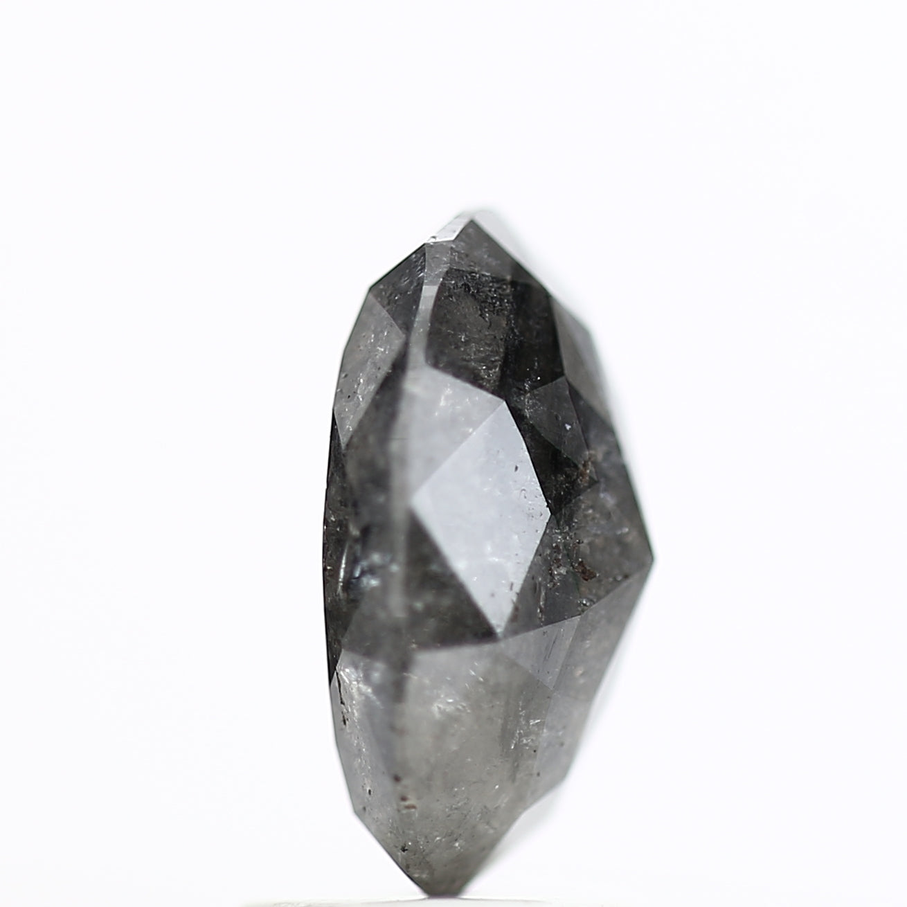 2.21 Carat Fancy Grey Salt and Pepper Oval Diamond 9.54 MM