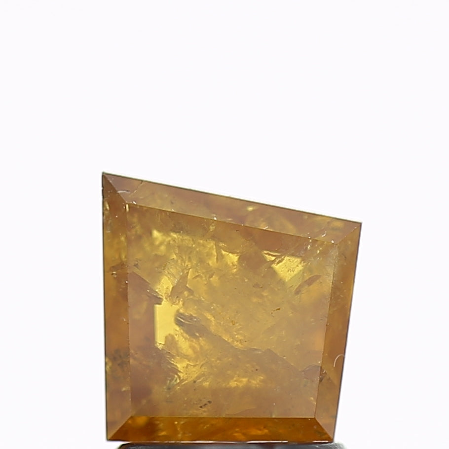 1.44 Carat Natural Fancy Yellow Kite Salt and Pepper Diamond 8.7 MM