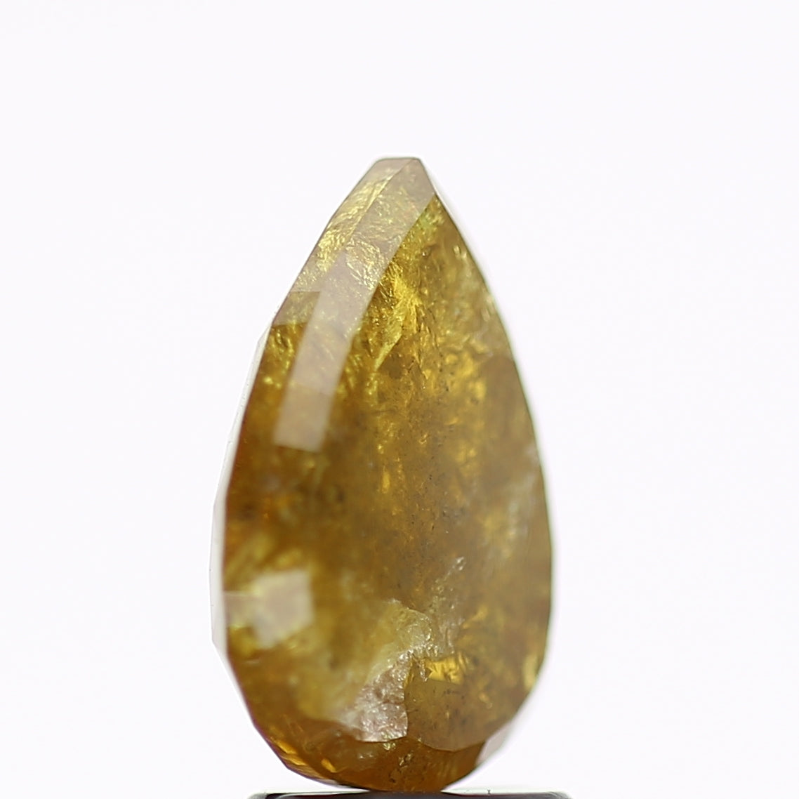 2.74 Carat Natural Yellow Pear Salt and Pepper Diamond 11 MM