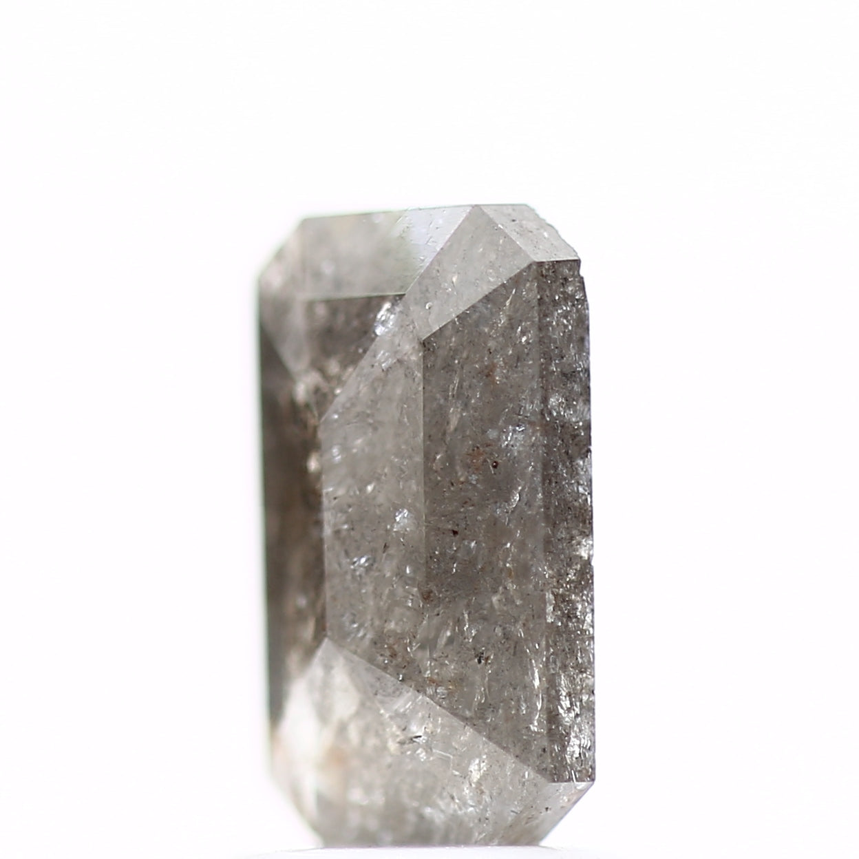 1.34 Carat 8.80 MM Natural Loose Gray Emerald Salt and Pepper Diamond - Blackdiamond