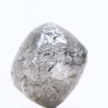 2.45 Carat Fancy Gray Octahedron Raw Rough Natural Diamond 7.50 MM - Blackdiamond