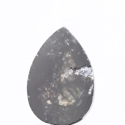 0.92 Carat Natural Pear Rose Cut Black Salt and Pepper Diamond SDM165