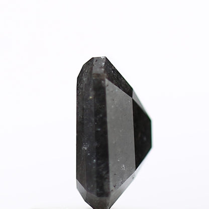 0.83 Carat 6.11 MM Natural Gray Emerald Shape Salt and Pepper Diamond - Blackdiamond