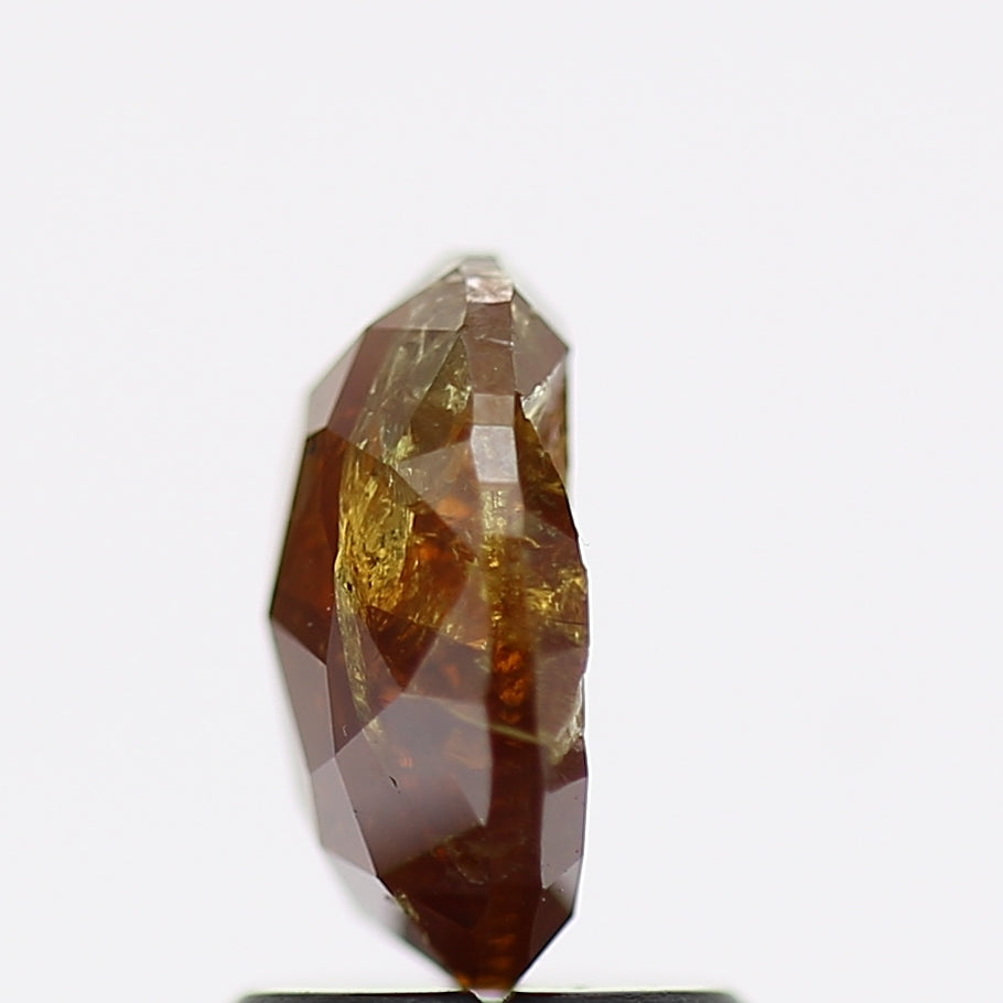 1.72 Carat Natural Cognac Brown Oval Salt and Pepper Diamond 8.2 MM