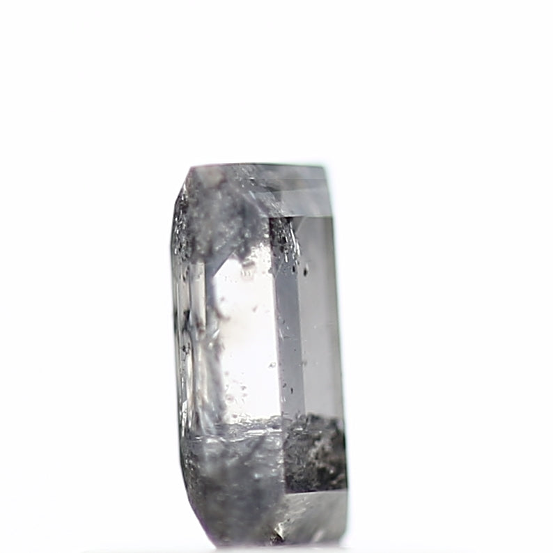 0.38 Carat Baguette Cut Salt & Pepper Diamond Gray Loose Diamond 5.25 MM