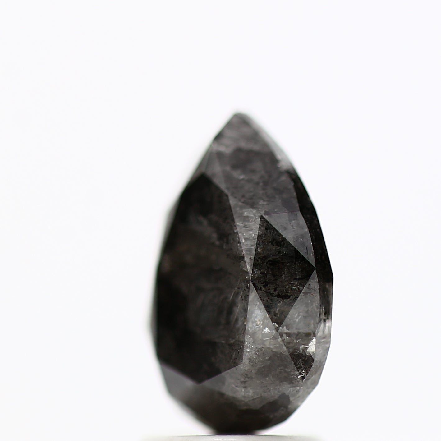 2.64 Carat Natural Black Salt and Pepper Pear Diamond sd11207