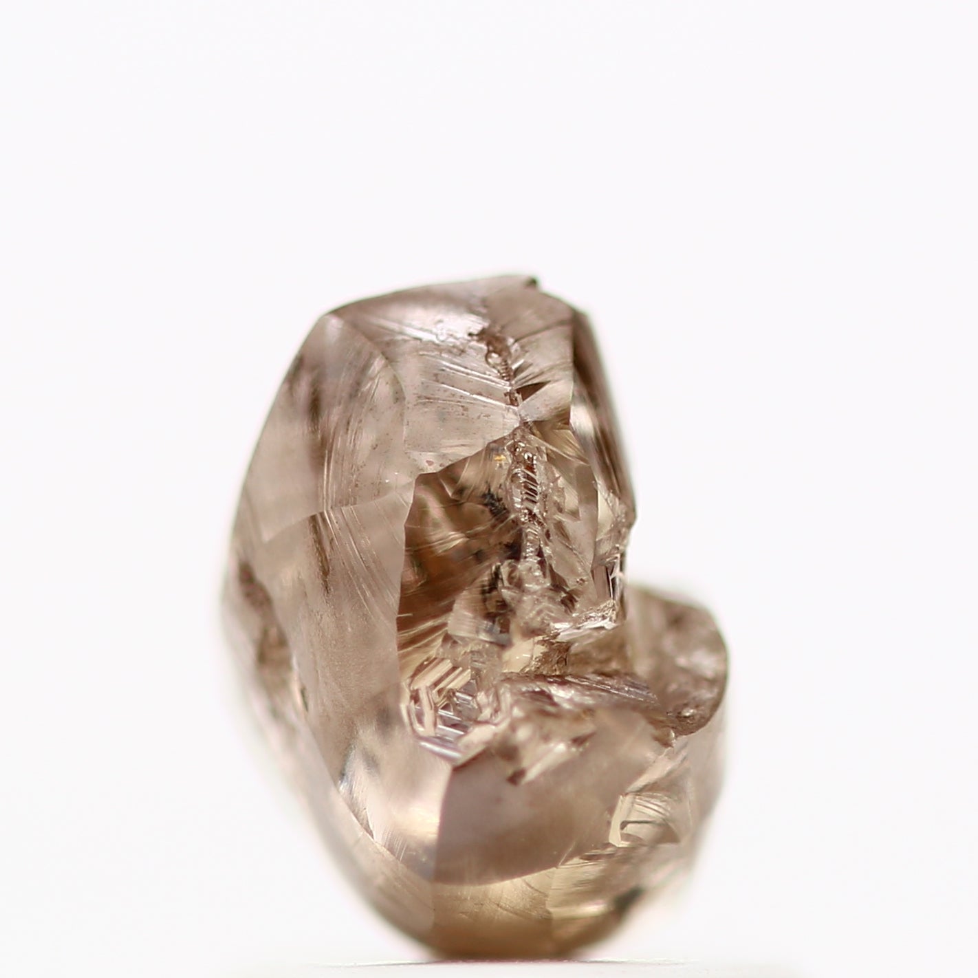 1.34 Carat Natural Fancy Cognac Brown Crystal Rough Diamond 6.80 MM - Blackdiamond