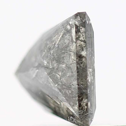 1.25 Carat 5.85 MM Natural Gray Princess Cut Salt and Pepper Diamond - Blackdiamond