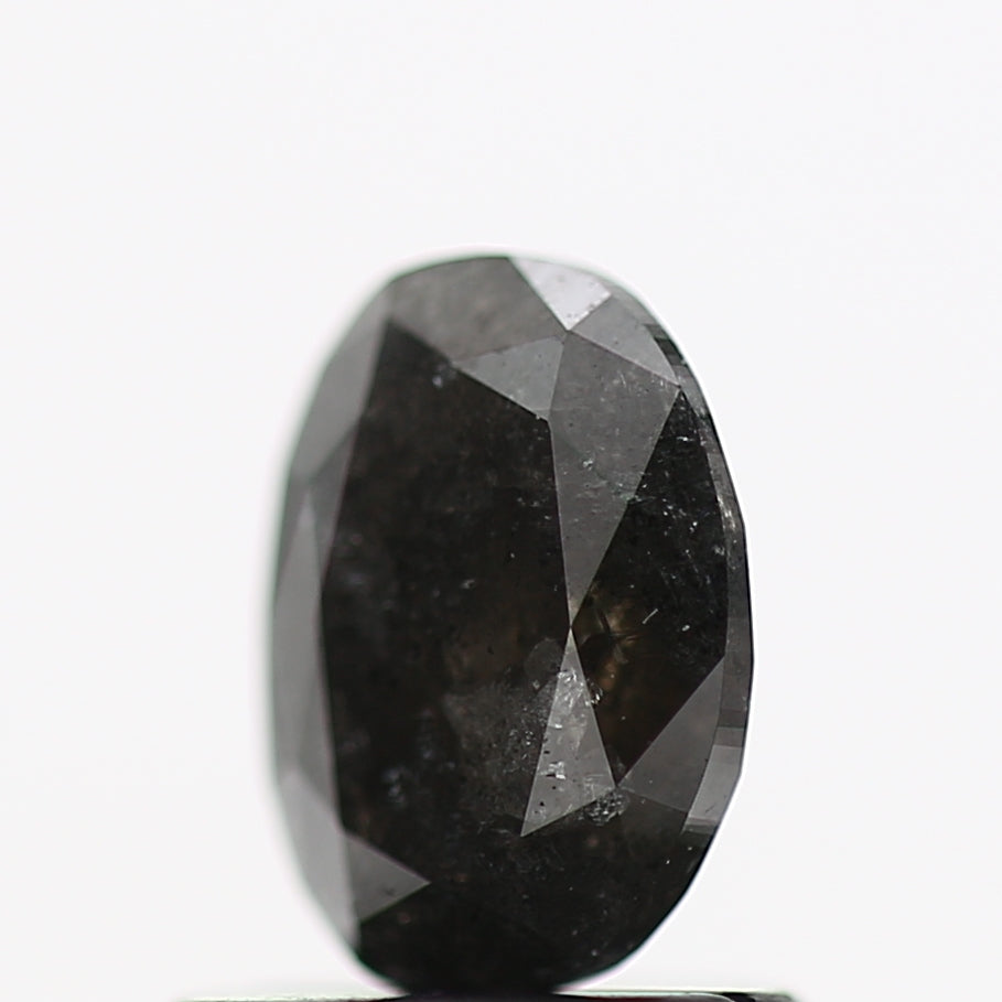 0.85 Carat Fancy Black Oval Diamond For Minimalist Ring 6.58 MM