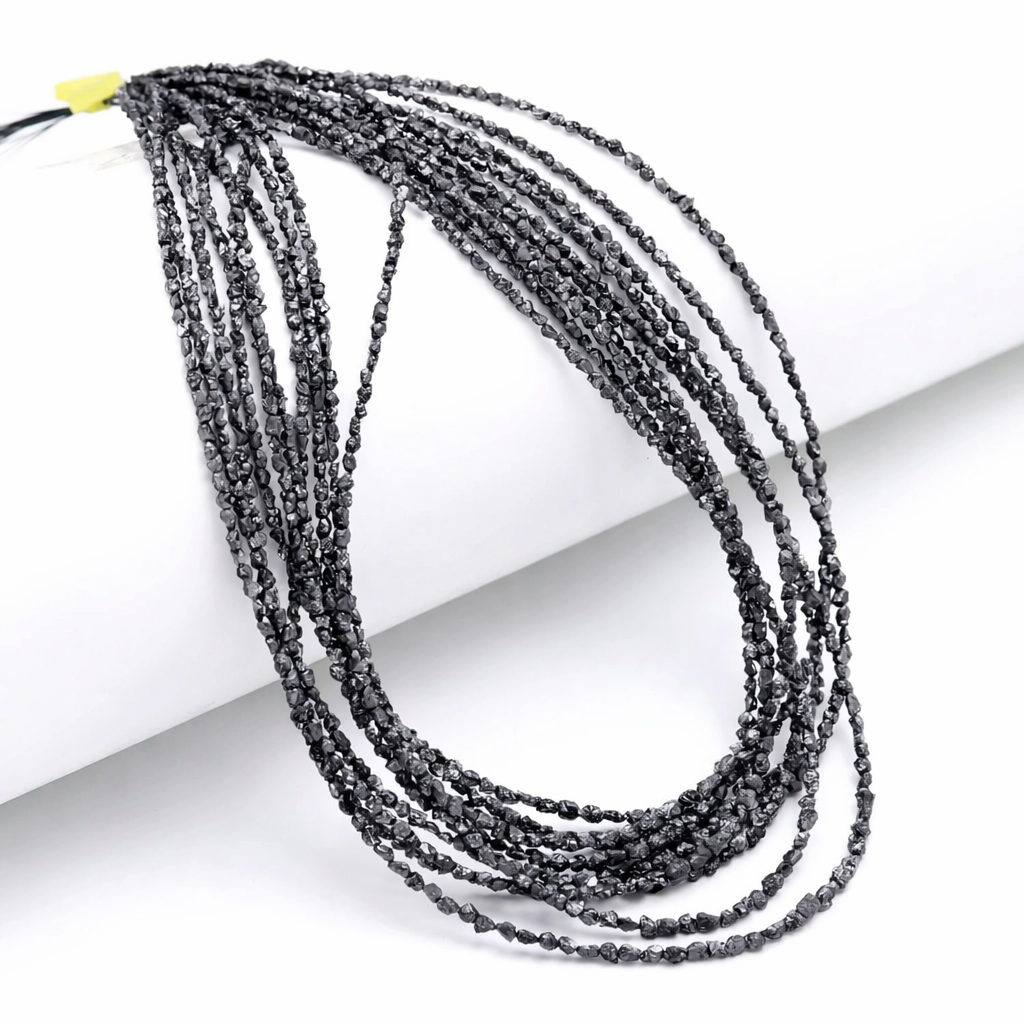 AAA Grade Full Strand Natural Black Rough Diamond Beads 2-3mm