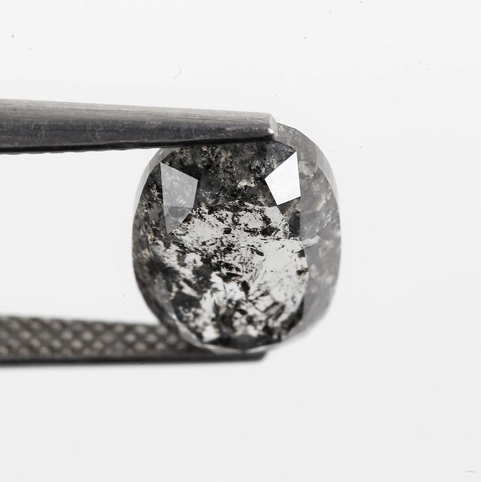 4.09 Carat Natural Oval Salt and Pepper Diamond 11.38 MM