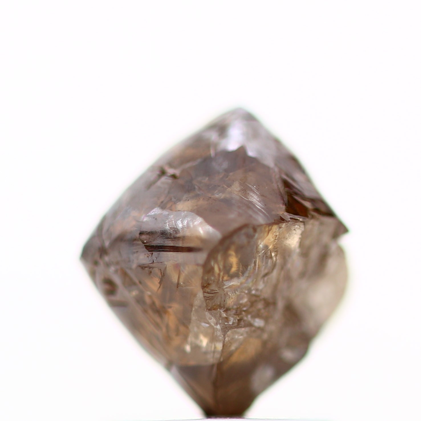 1.82 Carat Natural Fancy Cognac Brown Octahedron Rough Diamond 7.20 MM - Blackdiamond