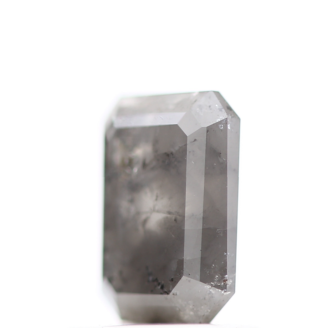 1.06 Carat 6.59 MM Natural Emerald Cut Gray Salt and Pepper Diamond - Blackdiamond