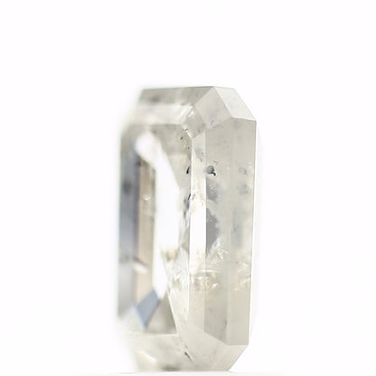 1.34 Carat Natural Emerald Cut White Salt and Pepper Diamond 7.41 MM - Blackdiamond