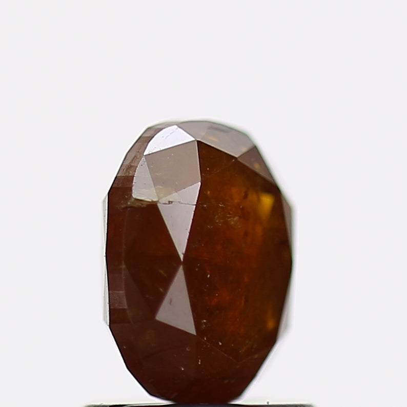 1.28 Carat Natural Fancy Cognac Oval Salt and Pepper Diamond 6.8 MM
