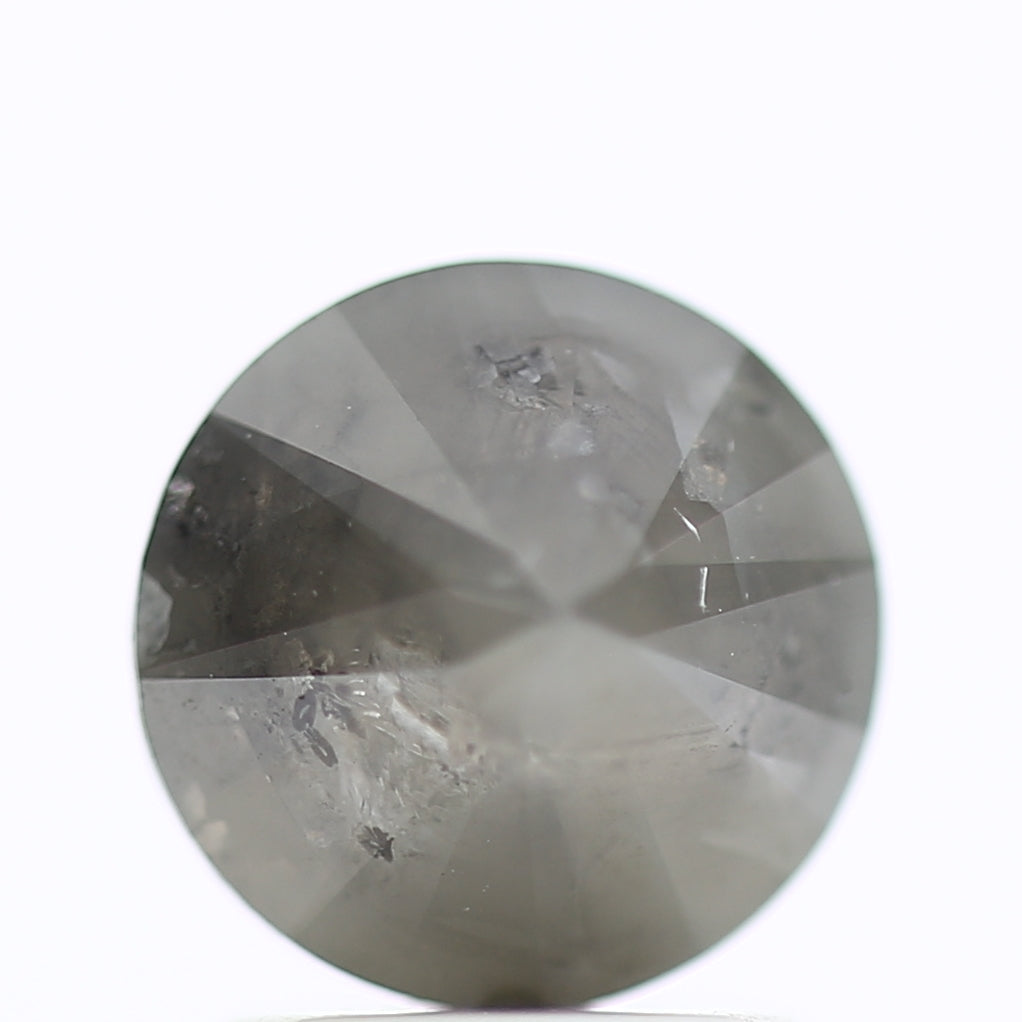 1.95 Carat Natural Round Salt Pepper For Fancy Grey Diamond Ring